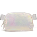 Pander Nylon Fanny Pack for Women, Two-Way Zipper Crossbody Bag - color: Iridescent