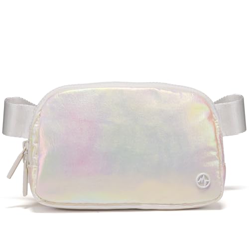 Pander Nylon Fanny Pack for Women, Two-Way Zipper Crossbody Bag - color: Iridescent