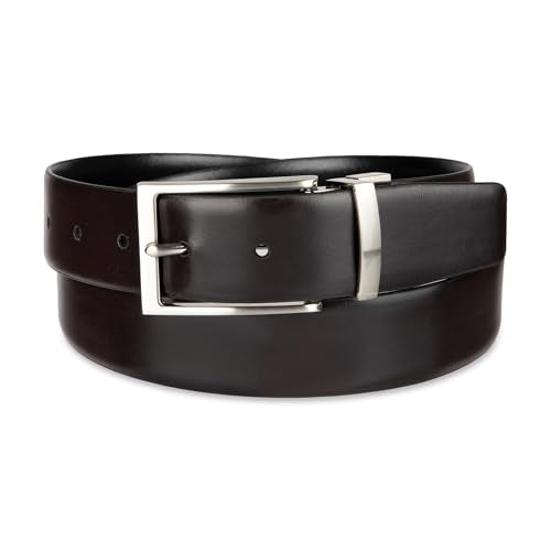 Calvin Klein Men’s Reversible Leather Belt - 2‑in‑1 Versatile Modern Style - color: Deep Black/Brown, size: Large (38-40)