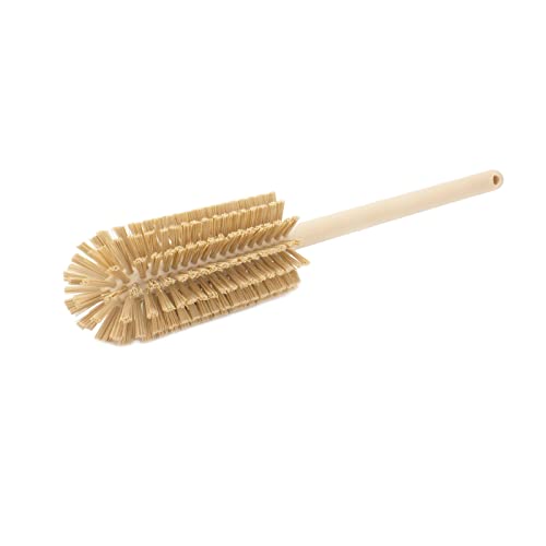 SPARTA Large Water Bottle Brush Ideal for Wide-Mouth Jars, Bottles and Tumblers, Dishwashing Tool with Handle for Home and Commercial Kitchens, Plastic, 16 Inches, Tan, (Pack of 4) - color: Tan