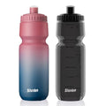 SLUXKE 32oz Bike Water Bottle Squeeze 2Pack, 1000ml Sports Bicycle Water Bottle BPA Free, Lightweight Fits Most Bicycle Bike Cages - color: Red Blue & Black, size: 32 Ounces