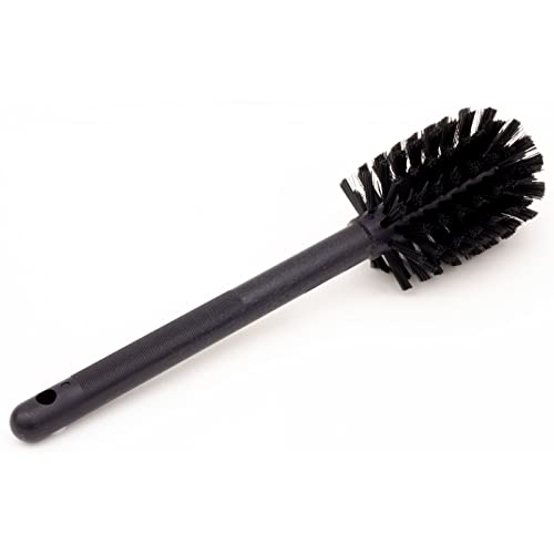 SPARTA 12 Inch Bottle Brush with Polyester Bristles and Plastic Handle, Color Coded, Large Round Head Cleaner for Bottles Jars and Food Service Equipment, Black - color: Black