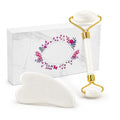 Jade Roller for Face & Gua Sha Set - color: White