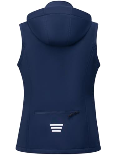 KVE Women's Windproof Waterproof Lightweight Softshell Vest - color: Navy, size: Small