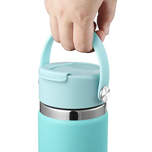 FLORAPELL Lid Compatible with Hydro Flask 12 16 18 20 32 40 OZ Wide Mouth, Flip Lid Replacement Lids with Flex Strap Handle, Leak-Proof Flask Cap for Hydro Flask Coffee Mug - color: Alpine