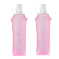 Zelvot Running Vest Collapsible Water Bottle, TPU 500ml Soft Flask (Pink, 500 ml - 2 Pack) - color: Pink, size: 500 ml - 2 Pack