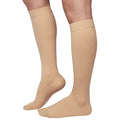 MGANG Knee High Compression Stockings for Men and Women, Closed Toe - color: Knee High Closed Toe Beige, size: Small
