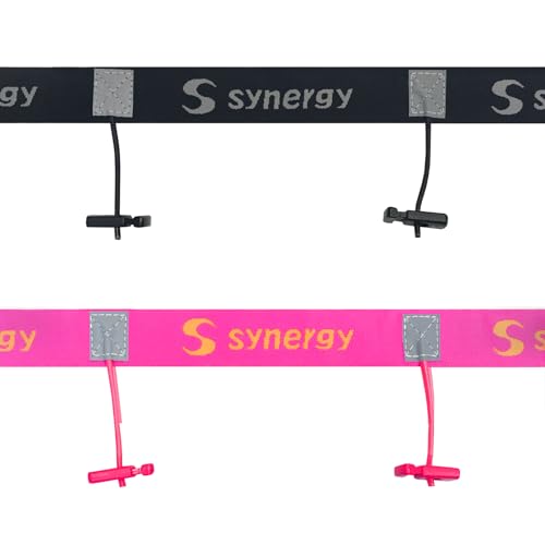 Synergy Running/Triathlon Race Day Number Belt - color: Black/Pink 2-Pack