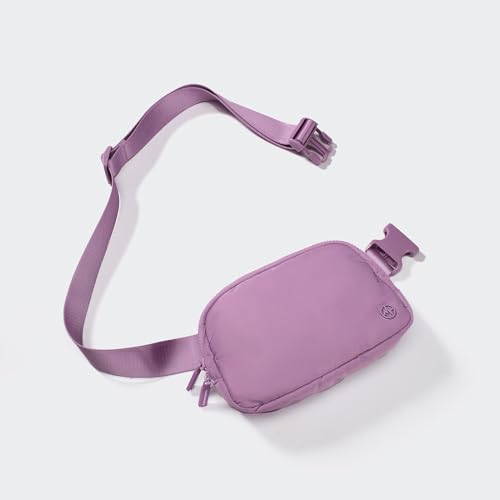 Pander Nylon Fanny Pack for Women, Two-Way Zipper Crossbody Bag - color: Light Purple