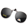 JO Polarized Clip-On Sunglasses UV400 Anti-Glare Lenses with Metal Frame Round - color: Black, size: 52 mm