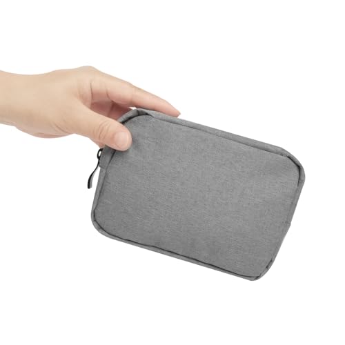 Small Makeup Bag For Purse, 2 Pack Nylon Travel Toiletry Pouch - color: Small Grey