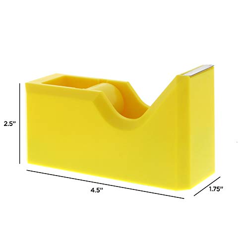 JAM PAPER Colorful Desk Tape Dispensers - Yellow - Sold Individually - color: Yellow, size: Pack of 1