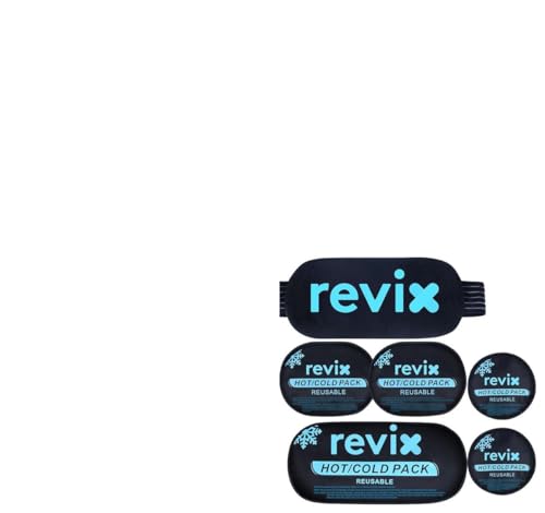 REVIX Ice Pack for Injuries Reusable, 45-Minute Long-Lasting Cold Pack and REVIX Ice Packs for Injuries Reusable, 5-Piece Set Hot and Cold Gel Ice Pack for Joints, Muscle, Post-Workout Recovery
