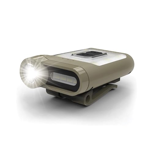 Claymore Capon 65A+ Tan Ultra-Light Clip-On Cap Light – USB-C Rechargeable 230LM LED Compact Headlamp | 3 Modes IP54 Water-Resistant Up to 19 Hrs Runtime for Camping, Running, Outdoor - color: 65A+ (Tan)