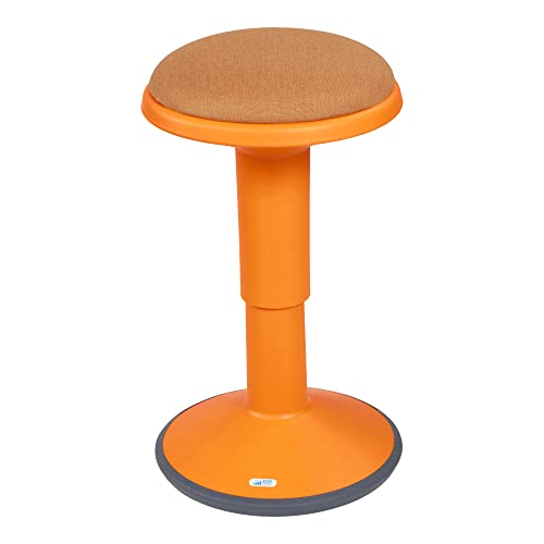 ECR4Kids Sitwell Wobble Stool with Cushion, Adjustable Height, Active Seating, Orange - color: Orange