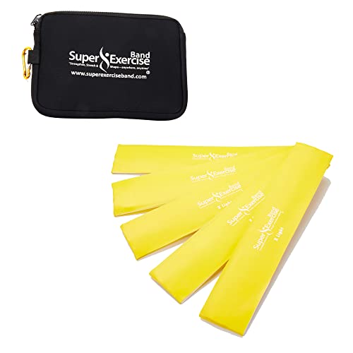 Mini Loop Bands 14x3 in, Latex Free, 3/5/10 Pack Sets - color: f. Yellow X LIGHT Loop Band 5 Pack