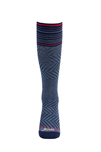 ja vie 76% Merino Wool Graduated Compression Socks for Women & Men (15-20mmHg) - color: Denim, size: Small
