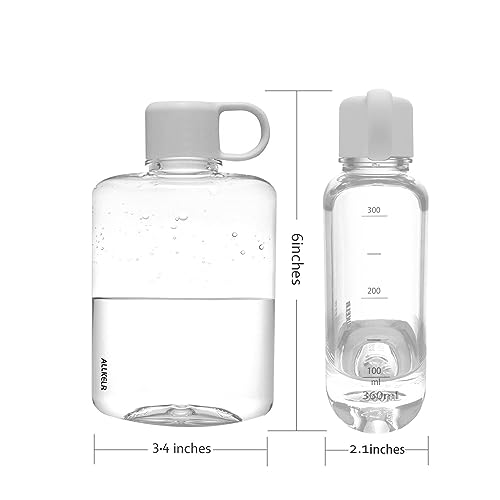 Portable Flat Water Bottle, 12.2 oz, White - color: White, size: 12.2 Ounces