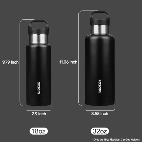 BJPKPK 32oz Insulated Water Bottle Stainless Steel Water Bottle with Handle - color: Black, size: 32 Ounces
