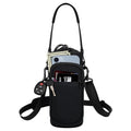 Crossbody Water Bottle Holder with Strap, Phone Pocket(Black, 32.0, Ounces) - color: Black
