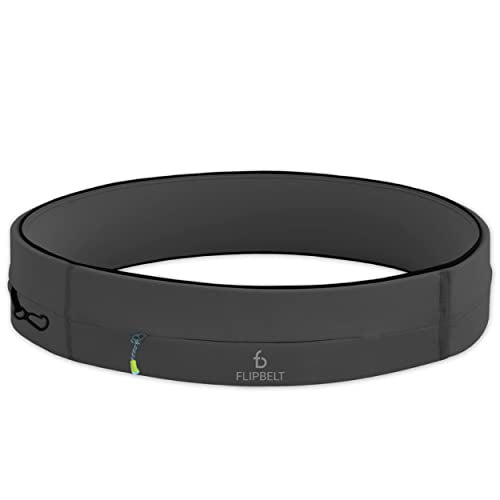 FlipBelt Zipper Running Belt, Waist Pack for Fitness and Running, US Company - color: Carbon, size: Small