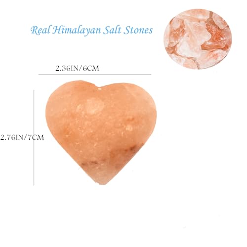 2 Pcs Heart Shape Himalayan Salt Massage Stones Hot Massage Cold Massage Stones Set Warm Rocks Kit for Facial SPA - size: HEART SHAPE