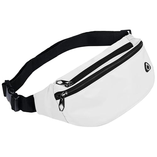 Fanny Packs for Men and Women Water-Repellent Sports Waist Pack Bag - color: 1pack-White
