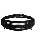 Lightweight Running Belt, Water-Resistant Waist Pack for Women & Men, 4-Zone Organization Fits Up to 7" Phone, Reflective Strips Design for Marathon Training, Jogging, Hiking, Commuting - color: Black