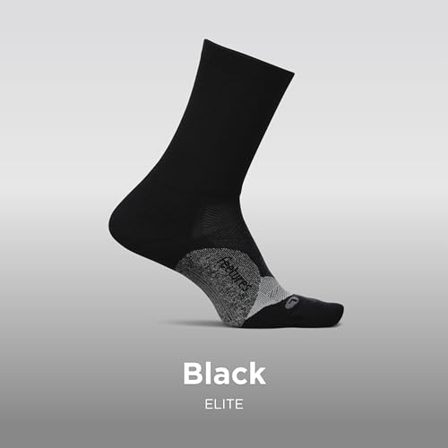 Feetures Elite Light Cushion Mini Crew Sock - color: New Black (1 Pair), size: Large