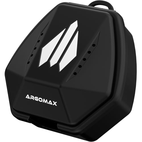 ARGOMAX Mouthguard Case with Clip for Football and Lacrosse, Black+White