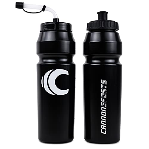 Cannon Sports 1 Liter Sports Water Bottle, 2 Lids, BPA-Free (Black) - color: Black