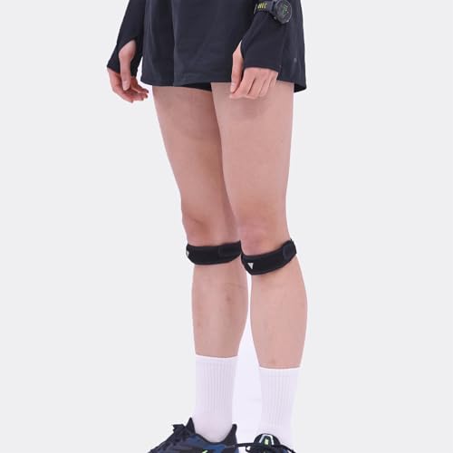 GRIPIT Air Knee Supporter One Line (Black) – Lightweight, Adjustable, and Performance-Driven (1pack, Single Strap) Hiking, Soccer, Basketball, Running, Jumpers Knee, Tennis, Tendonitis, Volleyball & Squats - color: Black