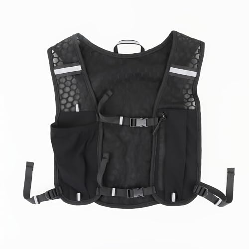Unisex Lightweight Outdoor Running Vest, Multifunctional Integrated Chest Bag for Bottle, Smartphone for Jogging Hiking