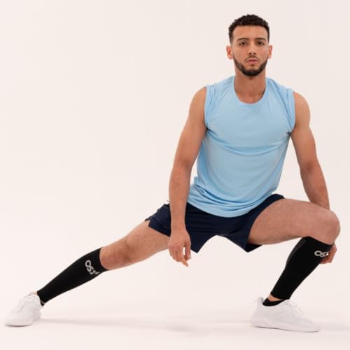 OS1st Calf Compression Sleeves for Men & Women relieves shin splints, leg fatigue and reduces recovery time - color: Grey, size: Large