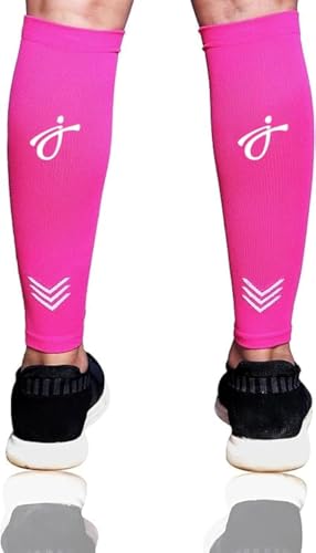 Calf Compression Sleeves For Men And Women - Shin Splint Compression Sleeve - Calf Brace Running, Cycling, Football - color: Pink, size: Small