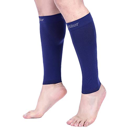 Doc Miller Compression Calf Sleeve for Men & Women, 20-30mmHg - color: Dark Blue, size: Small REGULAR