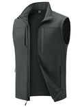 MAGCOMSEN Men's Lightweight Softshell Vest Outerwear Fleece Golf Running - color: Dark Grey, size: Large