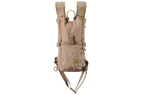 Lancer Tactical Lightweight Nylon Hydration Backpack - Ideal for EDM Music Festivals, Hiking, Running, Cycling, Airsoft, Hunting, and Climbing - color: Coyote Brown