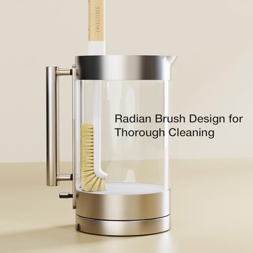Cleaning Brush, Diveotree Hard Bristle Brush for Deep Cleaning Grout, Sink, Cup, Teapot, Bottle, Blender, Multi-Purpose Brush wih Long Handle for Kitchen (White-2Pack) - color: White-2pack