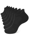 CLOSEMATE Mens Athletic Ankle Socks Cushioned Cotton 7 Pairs - color: 7black, size: 9-12