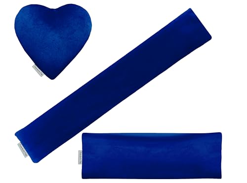 Heat Pack - Microwavable Heating Pads - Microwave Heating Pad for Pain Relief & Comfort - Suitable for The Neck, Back, Shoulders, Hips, Stomach Cramps & More - Neck Heat Wrap - Gift - size: HEART, style: All Navy Velvet