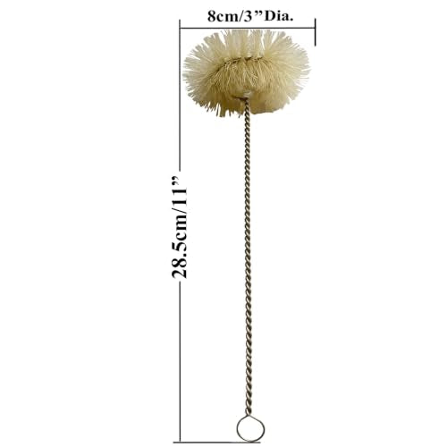 NewFerU Bottle Brush Thin Long Handle Round X 1, 3 in Natural Boar Bristle - color: Natual - Round