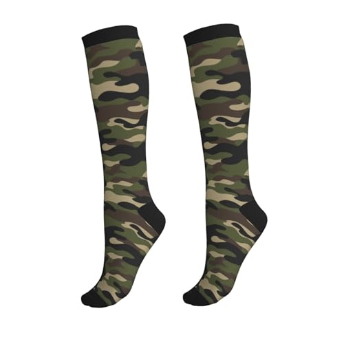 Crazy Fun Compression Socks, Unisex Knee High Support Socks - color: Camouflage