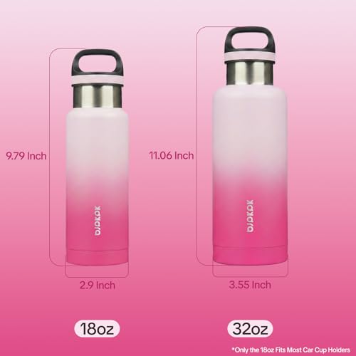BJPKPK 18oz Insulated Water Bottle Stainless Steel Water Bottle with Handle - color: Cherry, size: 18 Ounces