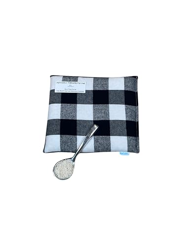 HOME COMFORT Black Plaid Regular Therapeutic Microwavable Heating & Cooling Pad – Natural Rice Pack (10x7 inches) - color: Black