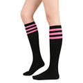 Womens Knee High Striped Socks for Sports, Costumes, Halloween - color: 1 Pack Black Pink Stripes