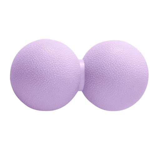 Double Lacrosse Peanut Massage Ball for Deep Tissue Pain Relief - Micro-Elastic Myofascial Roller Ball for Back and Neck, Foot and Physical Therapy (Purple) - color: Purple