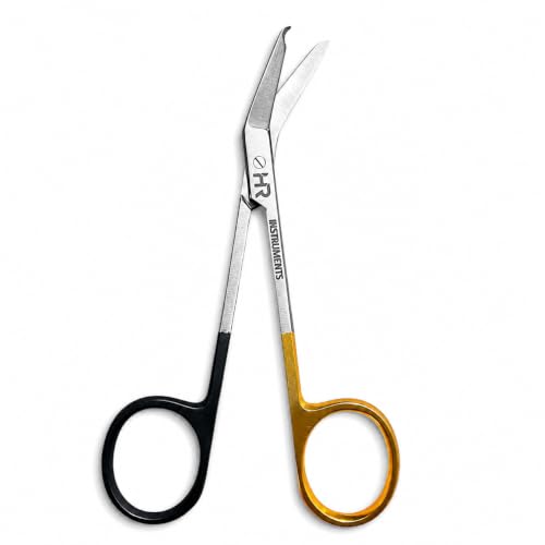 Suture Stitch Scissors with Delicate Hook Surgical Nursing Medical Scissors Perfect for Suture Removal, First Aid, EMS Training Premium Quality Instrument- Stainless Steel (Angler, 11CM) - color: Angler, 11CM