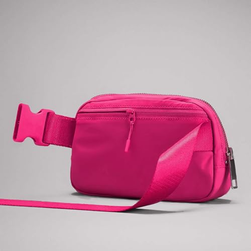 YOSHUYUKI Fanny Pack Cross Body Small Crossbody Bags for Women Men Trendy Nylon Waterproof Mini Purse Travel Running Belt Bag Lulu Dupes Bum Hip Chest Waist Pack Side Bag Must Have Hot Pink - color: Rare Sonic Pink