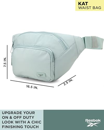 Reebok Belt Bag Fanny Pack for Women & Men, Adjustable Crossbody - color: Kat Boho Sage